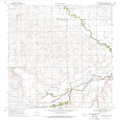 YellowMaps Hanston NW KS topo map, 1:24000 Scale, 7.5 X 7.5 Minute, Historical, 1970, Updated 1971, 27.06 x 21.09 in - Tyvek