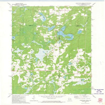 YellowMaps Armstrong Creek WI topo map, 1:24000 Scale, 7.5 X 7.5 Minute, Historical, 1972, Updated 1974, 27.31 x 21.19 in - Polypropylene