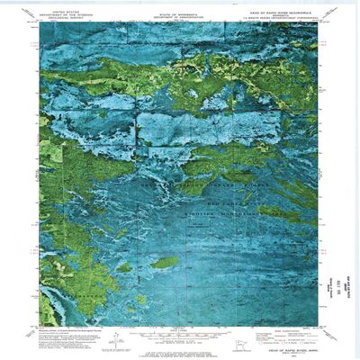 Head of Rapid River MN topo map, 1:24000 Scale, 7.5 X 7.5 Minute, Historical, 1973, Updated 1976, 27.23 x 21.53 in - Tyvek