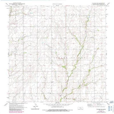 YellowMaps Canton SW KS topo map, 1:24000 Scale, 7.5 X 7.5 Minute, Historical, 1971, Updated 1985, 27.09 x 21.13 in - Polypropylene