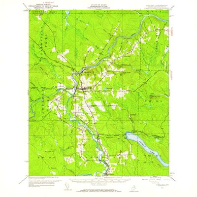 YellowMaps Ashland ME topo map, 1:62500 Scale, 15 X 15 Minute, Historical, 1953, Updated 1959, 20.8 x 17 in - Polypropylene