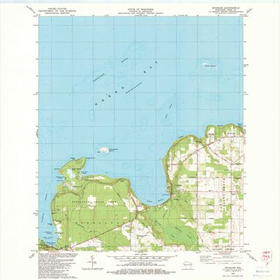 YellowMaps Ephraim WI topo map, 1:24000 Scale, 7.5 X 7.5 Minute, Historical, 1982, Updated 1983, 27.21 x 22.04 in - Polypropylene