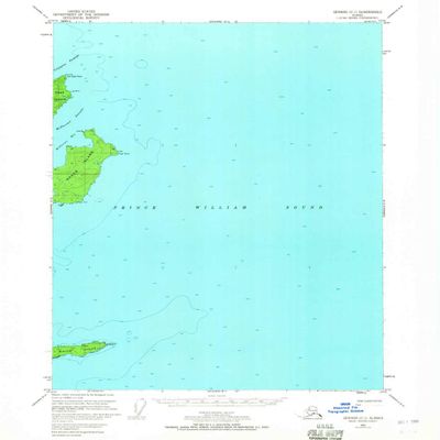 YellowMaps Seward C 1 AK topo map, 1:63360 Scale, 15 X 15 Minute, Historical, 1951, Updated 1966, 20.8 x 17 in - Tyvek