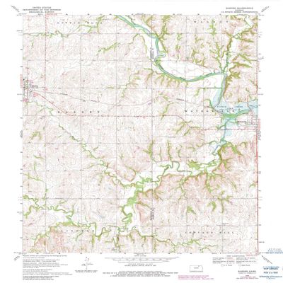 YellowMaps Barnes KS topo map, 1:24000 Scale, 7.5 X 7.5 Minute, Historical, 1968, Updated 1983, 27.14 x 21.18 in - Polypropylene