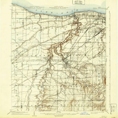 YellowMaps Berea OH topo map, 1:62500 Scale, 15 X 15 Minute, Historical, 1904, Updated 1939, 20.3 x 16.5 in - Polypropylene