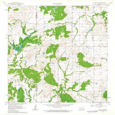 YellowMaps Caney NW KS topo map, 1:24000 Scale, 7.5 X 7.5 Minute, Historical, 1962, Updated 1963, 27.12 x 21.16 in - Polypropylene