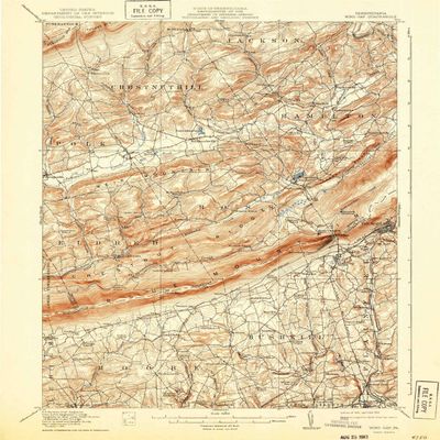 YellowMaps Wind Gap PA topo map, 1:62500 Scale, 15 X 15 Minute, Historical, 1916, Updated 1943, 19.9 x 16.5 in - Tyvek