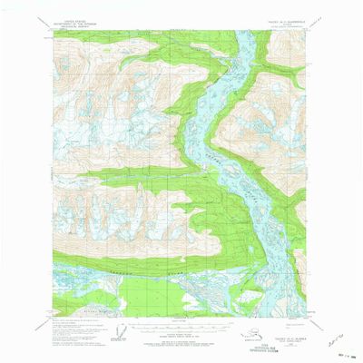 YellowMaps Valdez A 3 AK topo map, 1:63360 Scale, 15 X 15 Minute, Historical, 1950, Updated 1975, 21.9 x 18 in - Tyvek