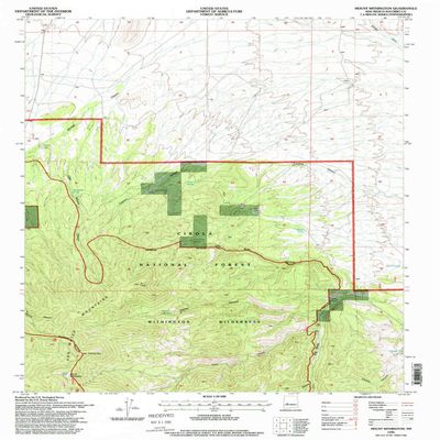 YellowMaps Mount Withington NM topo map, 1:24000 Scale, 7.5 X 7.5 Minute, Historical, 1995, Updated 1998, 26.9 x 22 in - Polypropylene