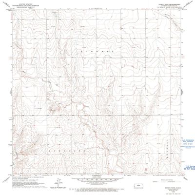 YellowMaps Sand Creek KS topo map, 1:24000 Scale, 7.5 X 7.5 Minute, Historical, 1966, Updated 1993, 26.84 x 20.84 in - Polypropylene