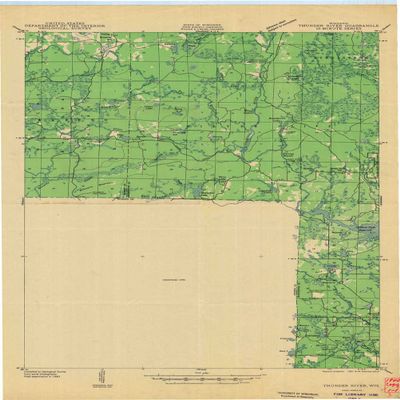 YellowMaps Thunder River WI topo map, 1:48000 Scale, 15 X 15 Minute, Historical, 1940, 27.13 x 18.13 in - Polypropylene