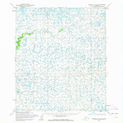 YellowMaps Marshall B 3 AK topo map, 1:63360 Scale, 15 X 15 Minute, Historical, 1954, Updated 1964, 20.7 x 17 in - Tyvek