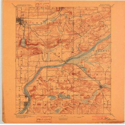 YellowMaps Baraboo WI topo map, 1:62500 Scale, 15 X 15 Minute, Historical, 1895, Updated 1902, 20.42 x 16.85 in - Polypropylene