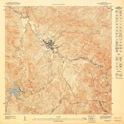 YellowMaps Adjuntas SO PR topo map, 1:10000 Scale, 3.75 X 3.75 Minute, Historical, 1947, 31.3 x 30.4 in - Polypropylene