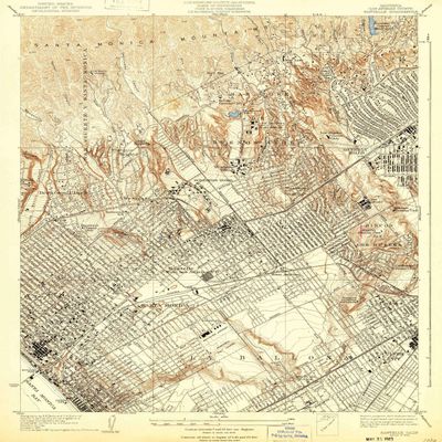 YellowMaps Sawtelle CA topo map, 1:24000 Scale, 7.5 X 7.5 Minute, Historical, 1934, 20.3 x 16.8 in - Polypropylene
