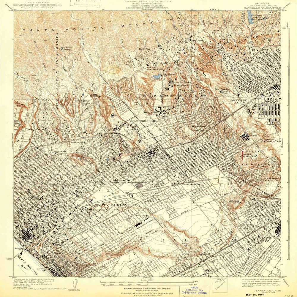 YellowMaps Sawtelle CA topo map, 1:24000 Scale, 7.5 X 7.5 Minute, Historical, 1934, 20.3 x 16.8 in - Polypropylene