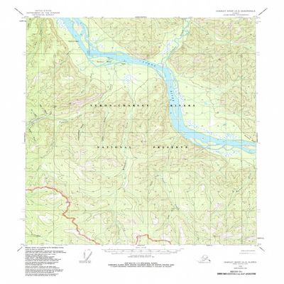 YellowMaps Charley River A 2 AK topo map, 1:63360 Scale, 15 X 15 Minute, Historical, 1956, Updated 1985, 21.7 x 18 in - Polypropylene