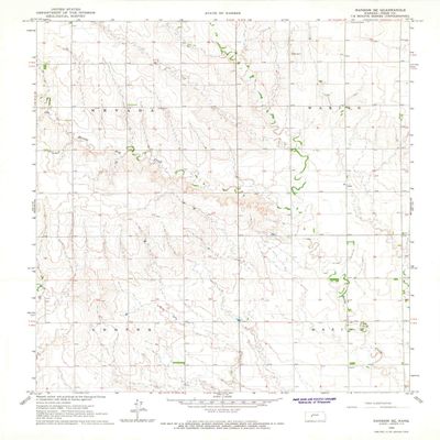 YellowMaps Ransom SE KS topo map, 1:24000 Scale, 7.5 X 7.5 Minute, Historical, 1966, Updated 1967, 27.02 x 21.07 in - Polypropylene