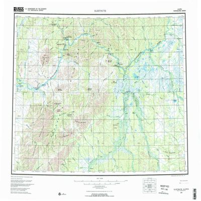 YellowMaps Sleetmute AK topo map, 1:250000 Scale, 1 X 3 Degree, Historical, 1954, Updated 1967, 23 x 30.1 in - Tyvek