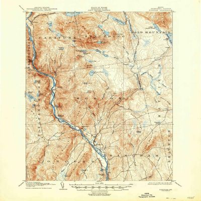 YellowMaps Bingham ME topo map, 1:62500 Scale, 15 X 15 Minute, Historical, 1905, Updated 1947, 20.8 x 17 in - Polypropylene