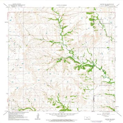 YellowMaps Dexter NE KS topo map, 1:24000 Scale, 7.5 X 7.5 Minute, Historical, 1962, Updated 1963, 26.99 x 21.04 in - Polypropylene