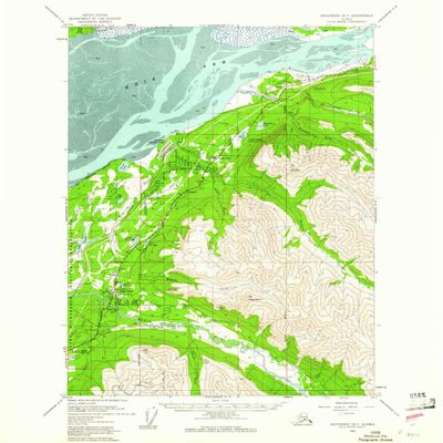YellowMaps Anchorage B 7 AK topo map, 1:63360 Scale, 15 X 15 Minute, Historical, 1960, Updated 1961, 20.8 x 18.1 in - Tyvek