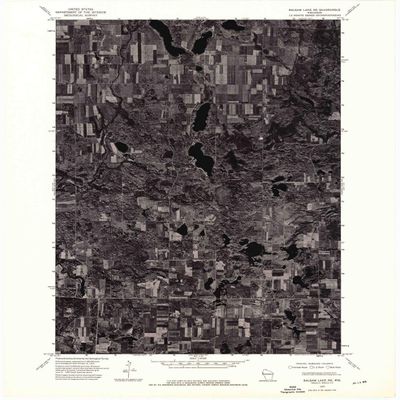 YellowMaps Balsam Lake NE WI topo map, 1:24000 Scale, 7.5 X 7.5 Minute, Historical, 1974, Updated 1976, 27.26 x 22.53 in - Tyvek