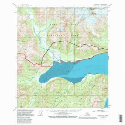 YellowMaps Iliamna D 1 AK topo map, 1:63360 Scale, 15 X 15 Minute, Historical, 1958, Updated 1983, 21.6 x 18 in - Tyvek