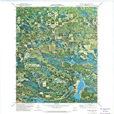 YellowMaps Decker Lake MN topo map, 1:24000 Scale, 7.5 X 7.5 Minute, Historical, 1971, Updated 1974, 27.23 x 21.53 in - Tyvek