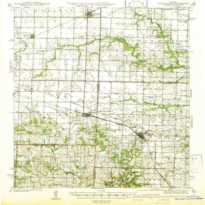 Wellsville MO topo map, 1:62500 Scale, 15 X 15 Minute, Historical, 1942, 19.9 x 15.9 in - Tyvek