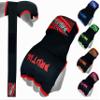 Brutul Padded Inner Gel Gloves Training Gel Elastic Hand Wraps for Boxing Gloves Quick Wraps Men & Women Kickboxing Muay Thai MMA Bandages Wrist Wrap Protector Handwraps (Pair) (Red, L) view 1