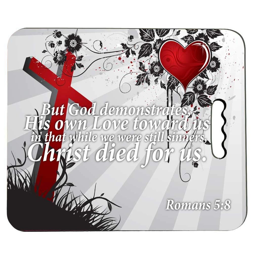 VictoryStore Church Cushions - Great for Church Bench Cushion and Church Kneeler Cushion Set of 2 (Romans 5:8)