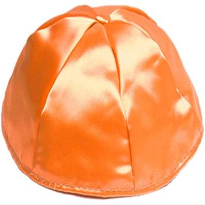 A1 Skullcap Deluxe Satin Fabric Kippot Single or Bulk Kippah Optional Custom Imprinting Inside for Your Speacial Event  Orange