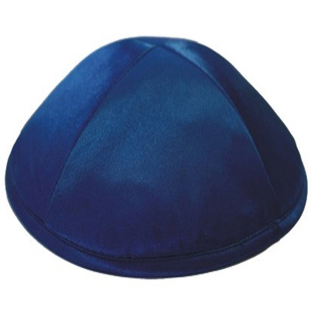 A1 Skullcap Deluxe Satin Fabric Kippot Single or Bulk Kippah Optional Custom Imprinting Inside for Your Speacial Event  Navy Blue