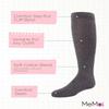 MeMoi Cotton Blend Knee High Girls Uniform Socks Charcoal 11-13 view 3