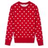 BOBOYOYO Girls Sweaters Cotton Kids Heart Sweater Valentine Holiday Pullover Teen Clothes Crew Neck Knit Top Long Sleeve Red view 1
