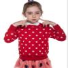 BOBOYOYO Girls Sweaters Cotton Kids Heart Sweater Valentine Holiday Pullover Teen Clothes Crew Neck Knit Top Long Sleeve Red view 2