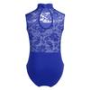 YOOJIA Kids Girls Floral Lace Ballet Dance Leotard Sleeveless Turtle Neck Gymnastic Bodysuit Ballerina Dancewear Blue 13-14 view 2