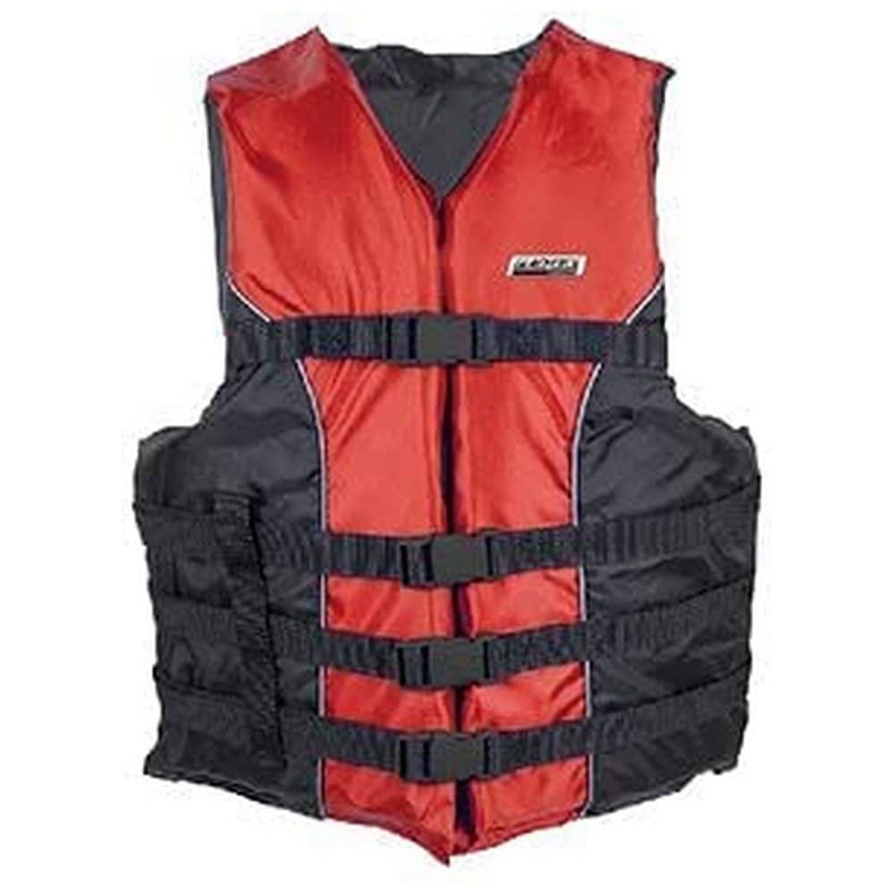 SEACHOICE 4-Belt Ski Vest (Color: Red, Size: 3XL/4XL)