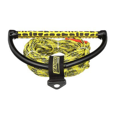 Seachoice 5-Section Reflective Wakeboard Rope, 75 Ft. Long, 15 In. Handle w/ Textured EVA Grip