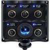 Sea-Dog Water Resistant Toggle Switch Panel w/LED Power Socket - 5 Toggle view 1