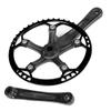 Crankset, Single Speed Crankset Mountain Bike Aluminum Alloy Hollow Integral Mountain Bike Crankset Arm Speed Fixed Gear,Easy to Modify Single Crank Set(Black) view 4
