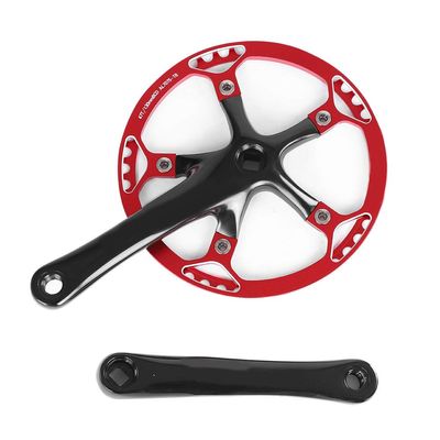 Crankset, Single Speed Crankset Mountain Bike Aluminum Alloy Hollow Integral Mountain Bike Crankset Arm Speed Fixed Gear,Easy to Modify Single Crank Set