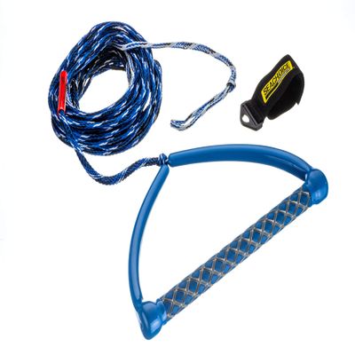 Seachoice 3-Section Wakeboard Rope, 65 Ft. Long, 15 in. Handle w/Textured EVA Grip