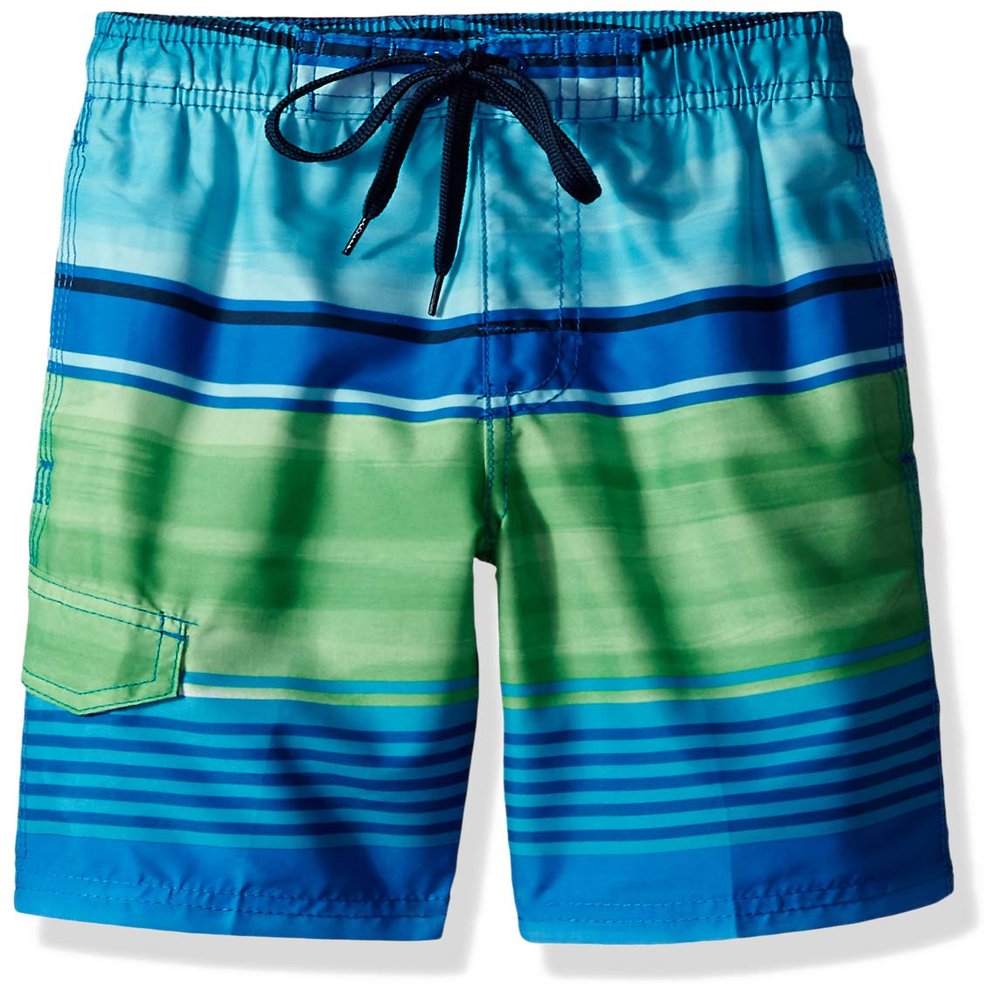 Kanu Surf Toddler Boys Barracuda Quick Dry Beach Swim Trunk, Avalon Royal/Green, 2T