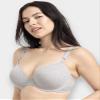 Fruit of the Loom Women's 2-Pack T-Shirt Bra, Black/Heather Grey, 40DD view 2