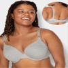 Fruit of the Loom Women's 2-Pack T-Shirt Bra, Black/Heather Grey, 40DD view 3