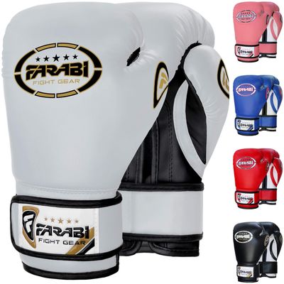Farabi Sports Kids Boxing Gloves 4, 6, 8-oz Boxing Gloves for Kids Junior Boxing Gloves Youth Boxing Gloves Boys and Girls Boxing Training Gloves for MMA Muay Thai & Punching Bag (White, 6-oz)