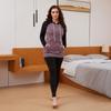 Bhome Women's Nursing Hoodie Sweatshirt Raglan Long Sleeves Casual Maternity Top Breastfeeding Clothes Burgundy White Striped L view 4