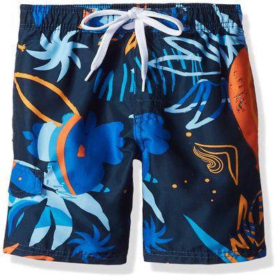 Kanu Surf boys Echo Quick Dry Upf 50+ Beach Swim Trunks, Baja Navy/Orange, 14-16 US